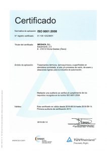 Certificado Imesaza ISO 9001
