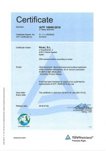 IATF Nivac certificate